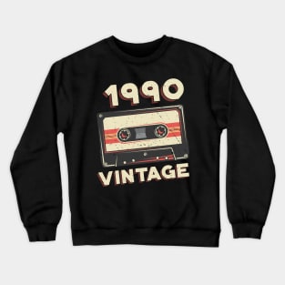 Vintage 1990 Retro Cassette Tape 30th Birthday Crewneck Sweatshirt